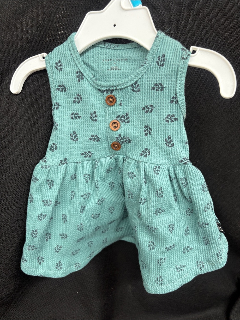 Perry Ellis Green Waffle Knit dog dress